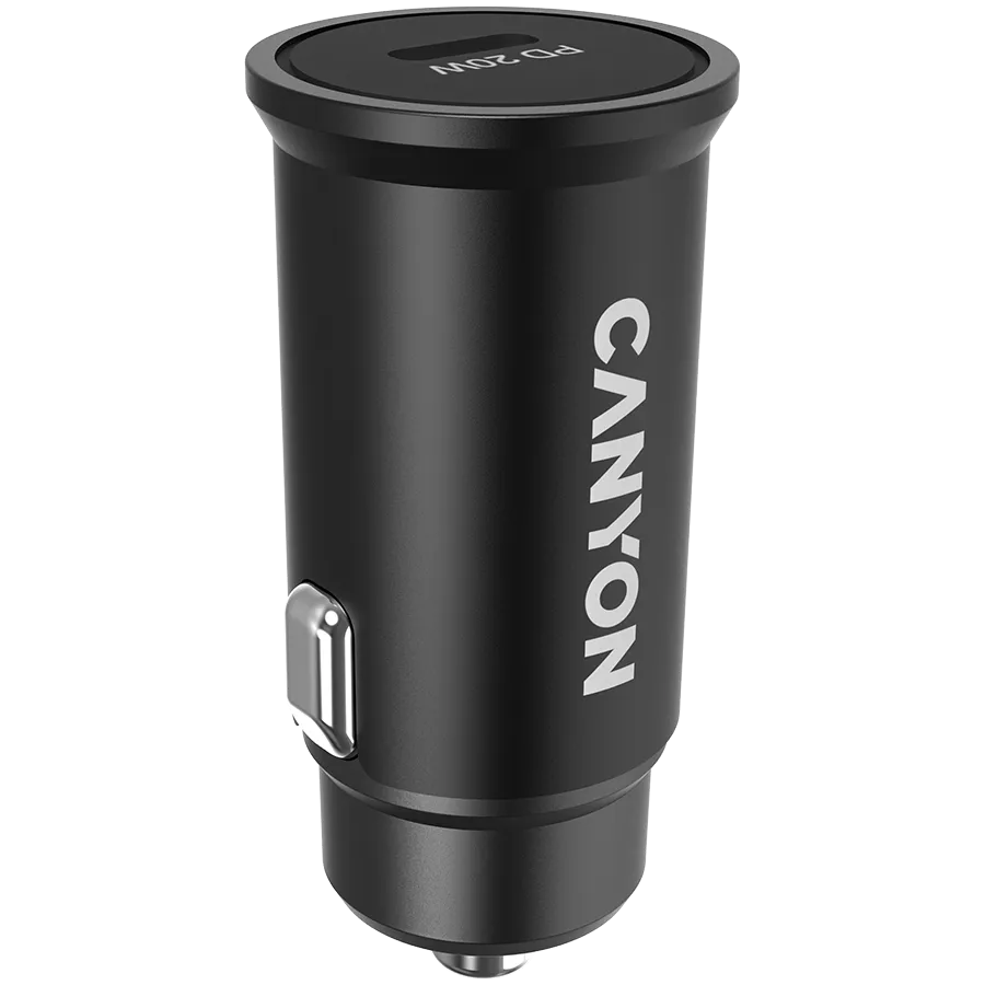 Canyon C-20, PD 20W Pocket size car charger, input: DC12V-24V, output: PD20W, support iPhone12 PD fast charging, Compliant with CE RoHs , Size: 50.6*23.4*23.4, 18g, Black — фото 2
