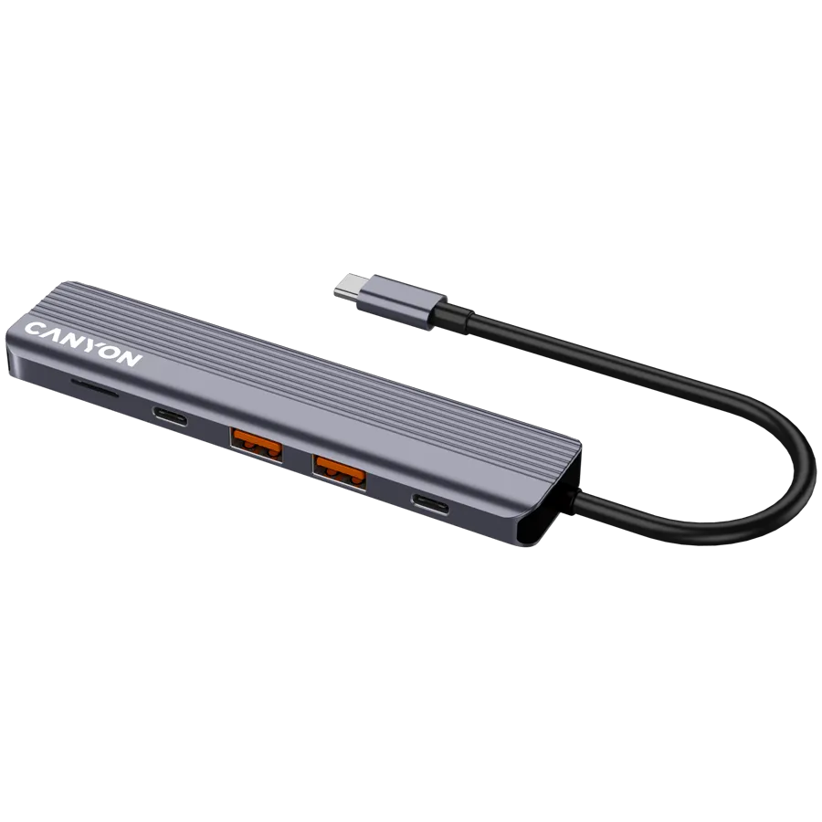 CANYON hub DS-17 6in1 4k USB-C Grey — фото 5