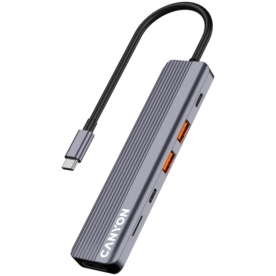CANYON hub DS-17 6in1 4k USB-C Grey — фото 2