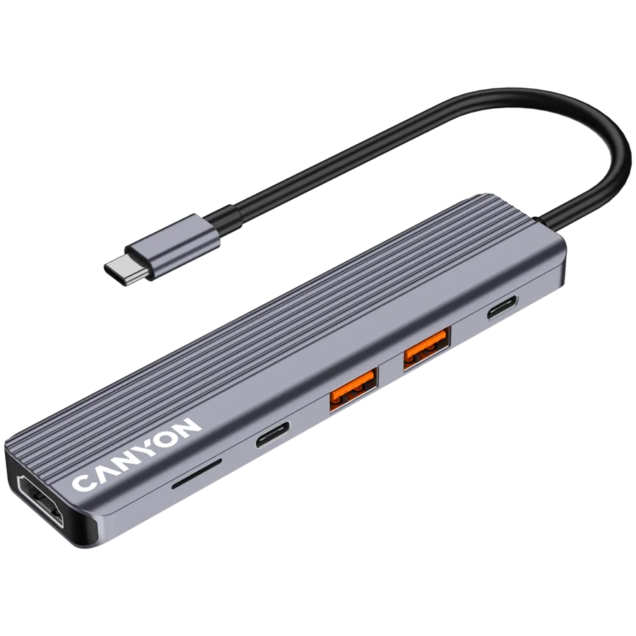 CANYON hub DS-17 6in1 4k USB-C Grey — фото 3