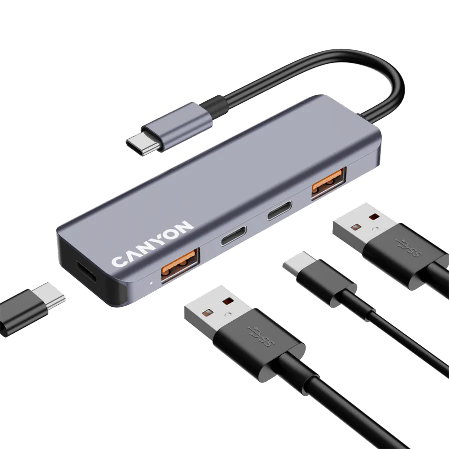 CANYON hub DS-18 5in1 USB-C Grey — фото 5