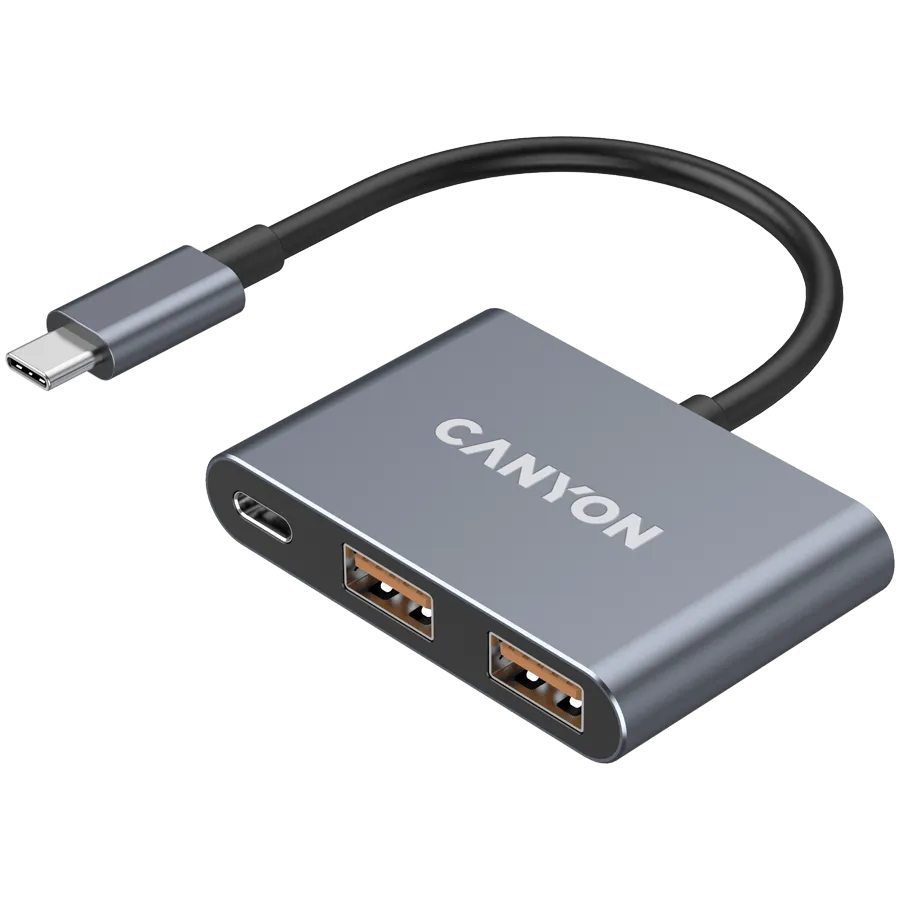 CANYON hub DS-3 3in1 USB-C Dark Grey — фото 2