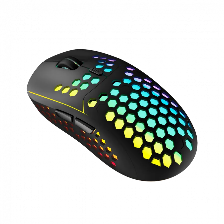 Canyon 7keys Gaming 2.4G wireless mouse, KA8 sensor, DPI up to 1600, rubber coating on panel, Huano 1million switch, 45cm PVC cable, ABS material. 400mAh battery, size: 125.8*63.7*41mm, weight: 95g, Black — фото 6