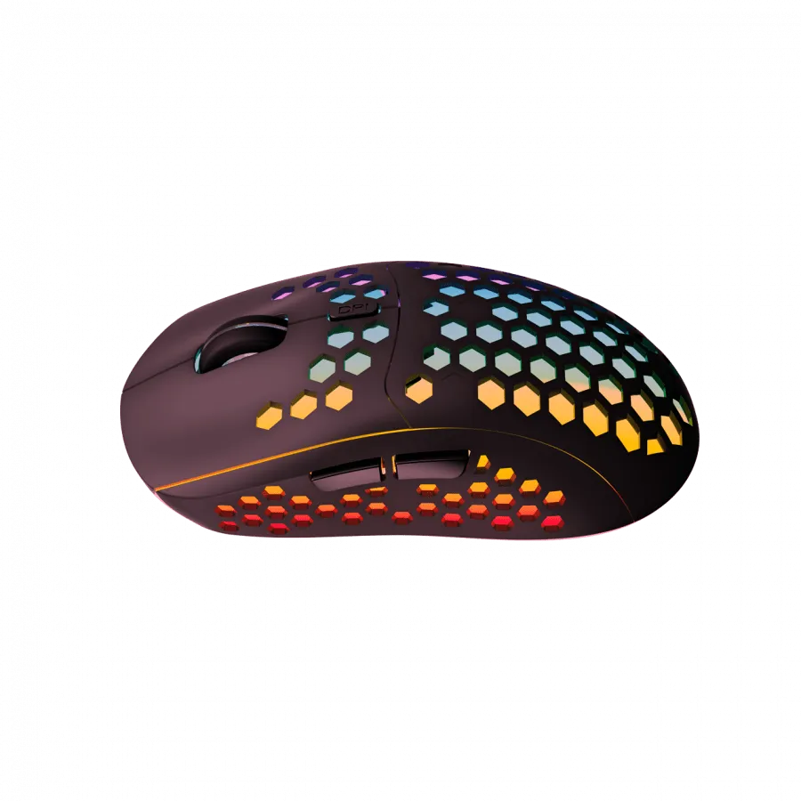 Canyon 7keys Gaming 2.4G wireless mouse, KA8 sensor, DPI up to 1600, rubber coating on panel, Huano 1million switch, 45cm PVC cable, ABS material. 400mAh battery, size: 125.8*63.7*41mm, weight: 95g, Black — фото 5