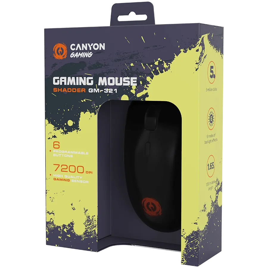 CANYON mouse Shadder GM-321 RGB 6buttons Wired Black — фото 6