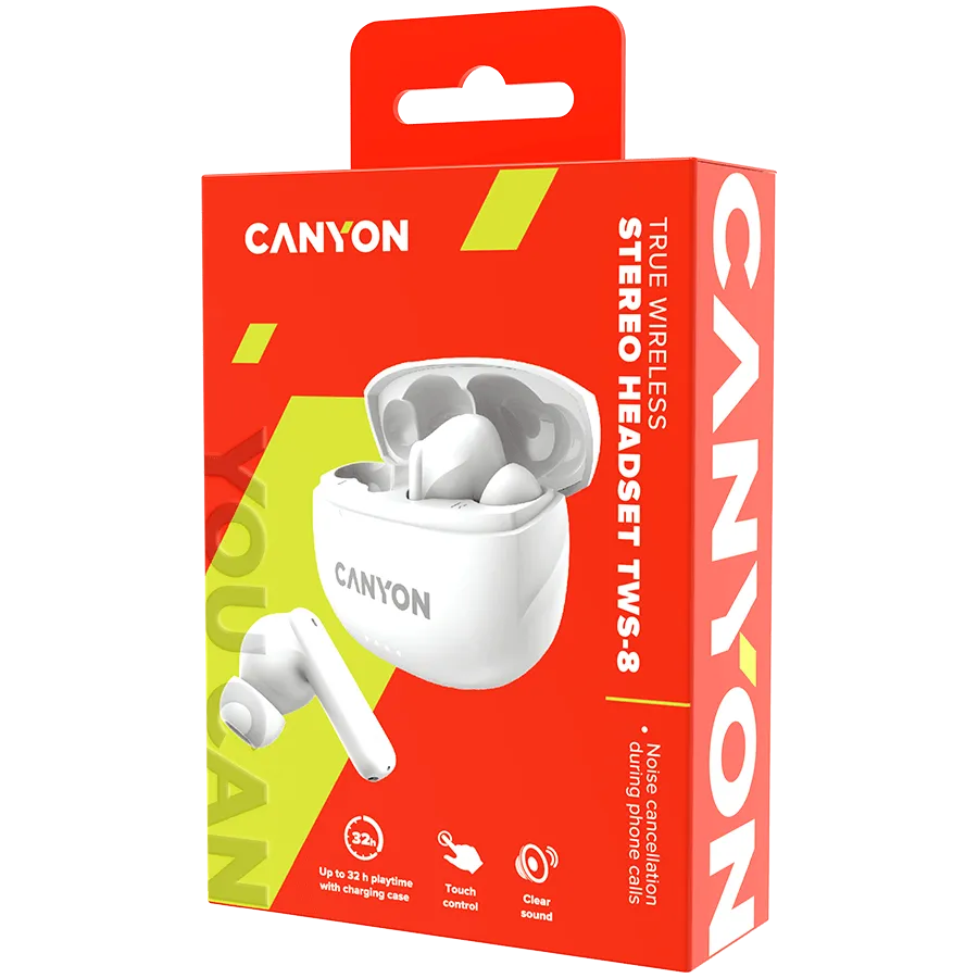CANYON headset TWS-8  ENC White — фото 5