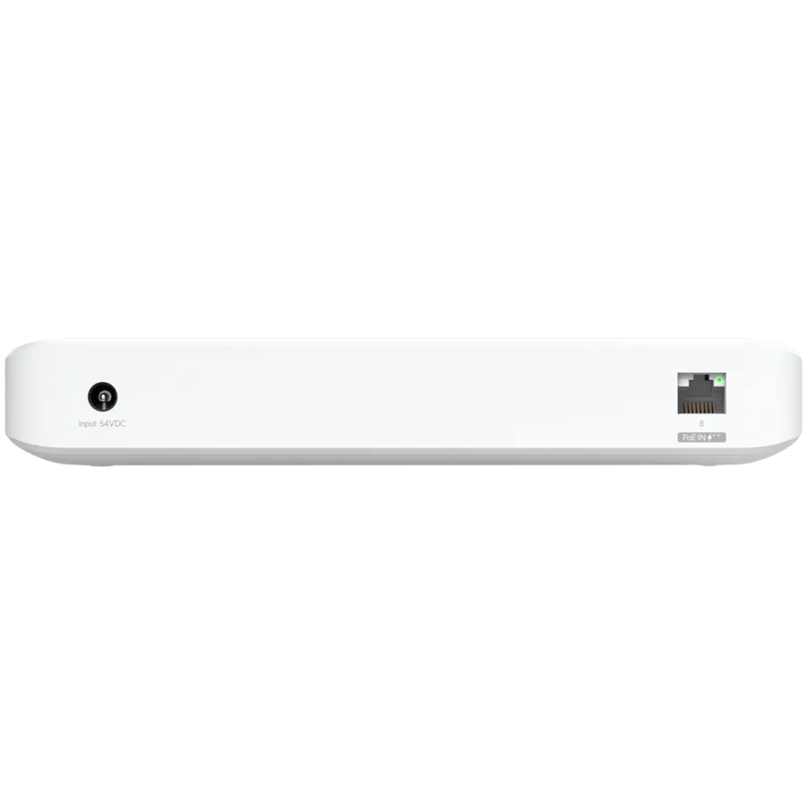 Ubiquiti USW-Ultra-210W-EU compact, Layer 2, 8-port GbE PoE switch with versatile mounting options, 7x GbE PoE+ output ports, GbE port with optional PoE++ input, 202W PoE availability with the included AC power adapter — фото 4