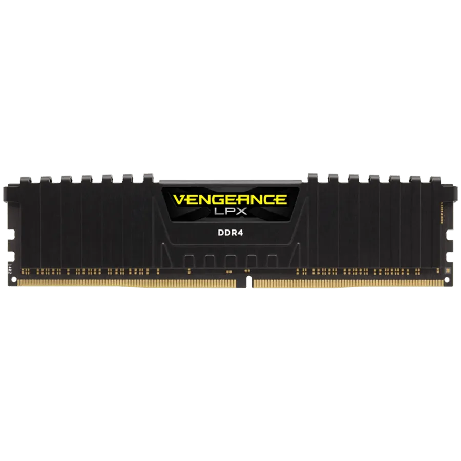 CORSAIR DDR4, 3200MHz 16GB 1x16GB Dimm, Unbuffered, Dual Rank, 16-20-20-38, XMP 2.0, Vengeance LPX black Heatspreader, Black PCB, 1.35V
