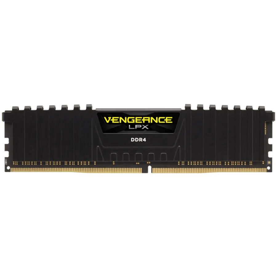 CORSAIR DDR4, 3200MHz 8GB 1x8GB Dimm, Unbuffered, Single Rank, 16-20-20-38, XMP 2.0, Vengeance LPX black Heatspreader, Black PCB, 1.35V