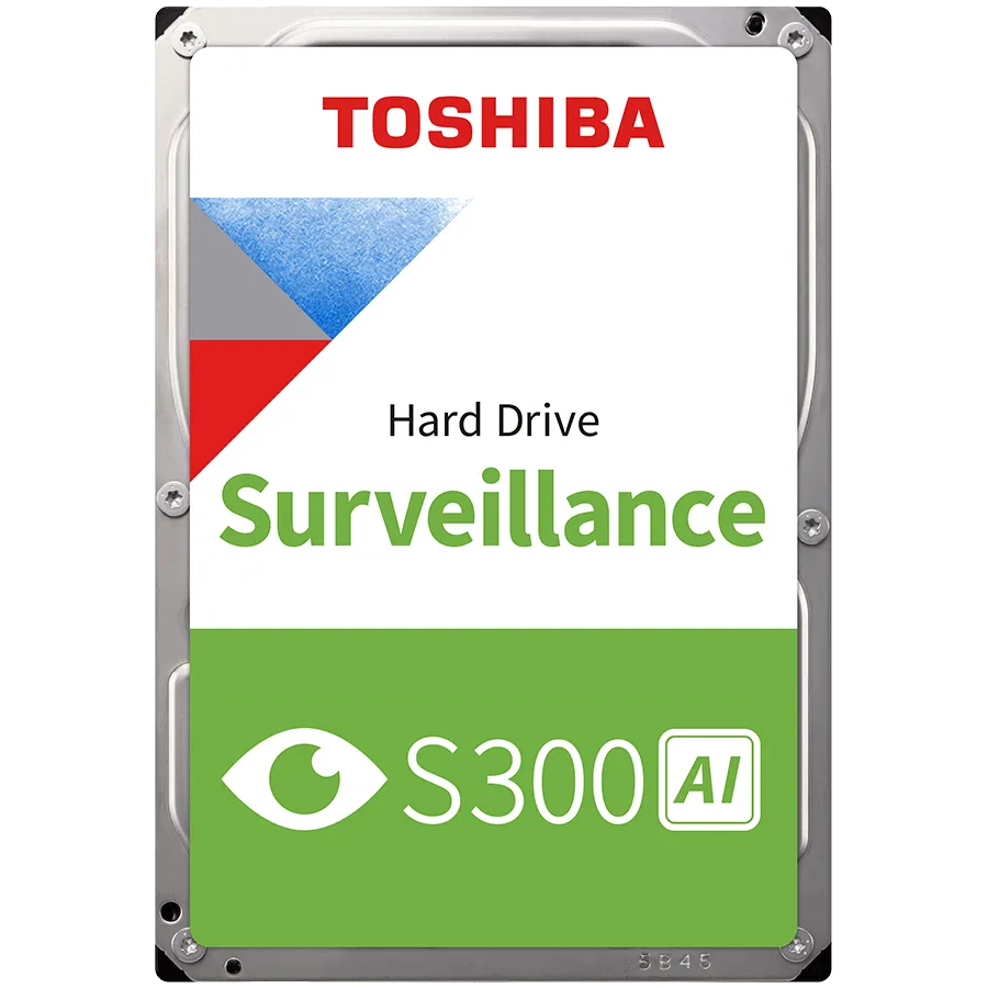 HDD Video Surveillance TOSHIBA S300 AI 10TB CMR, 3.5'', 512MB, 7200RPM, SATA, 64 cameras, 24/7, TBW: 550