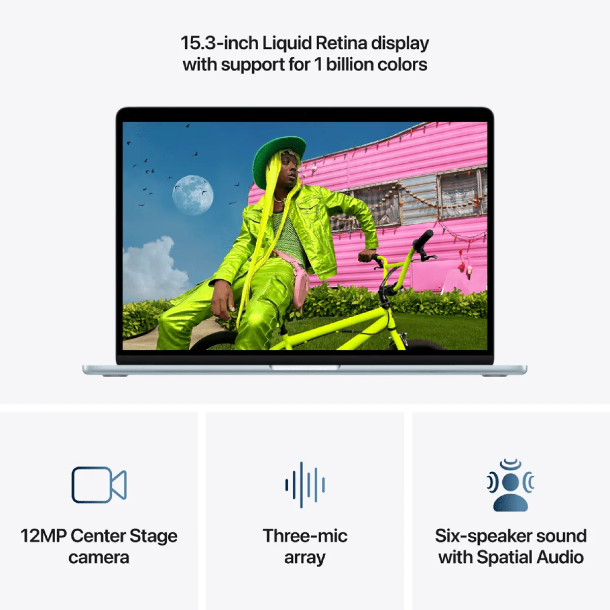 15-inch MacBook Air: Apple M5 chip with 10-core CPU and 10-core GPU, 16GB, 512GB SSD - Sky Blue,Model A3448 — фото 10