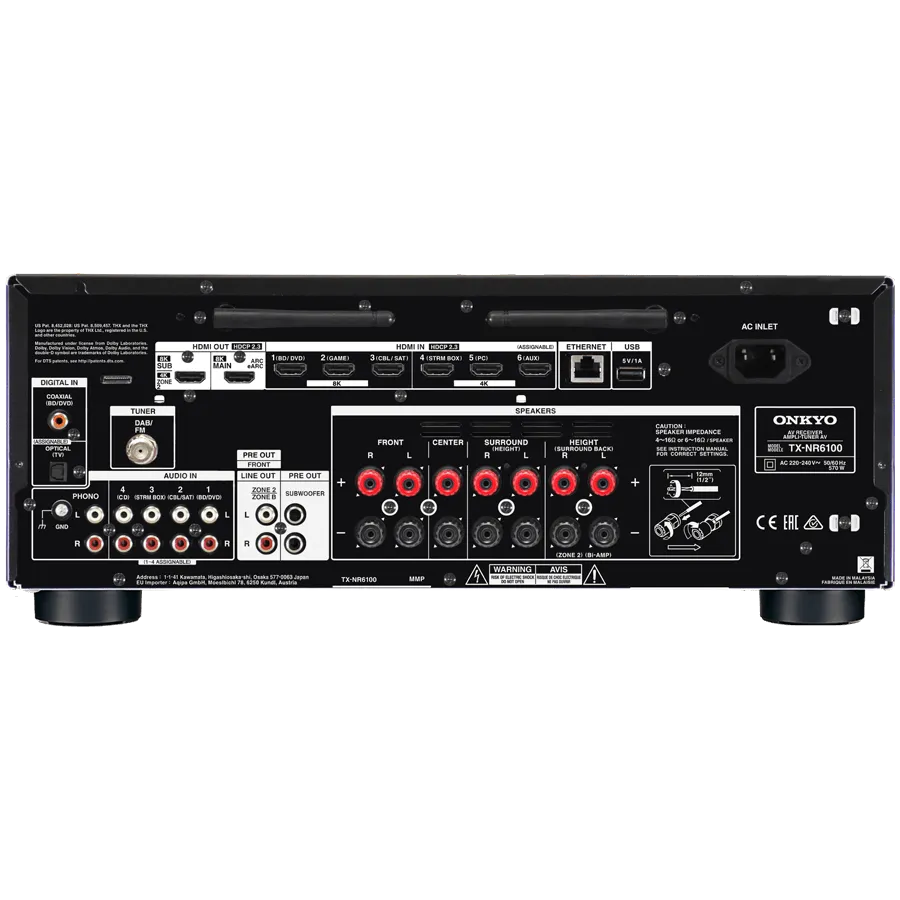Onkyo TX-NR6100 7.2-Channel THX Certified AV Receiver,Black — фото 3