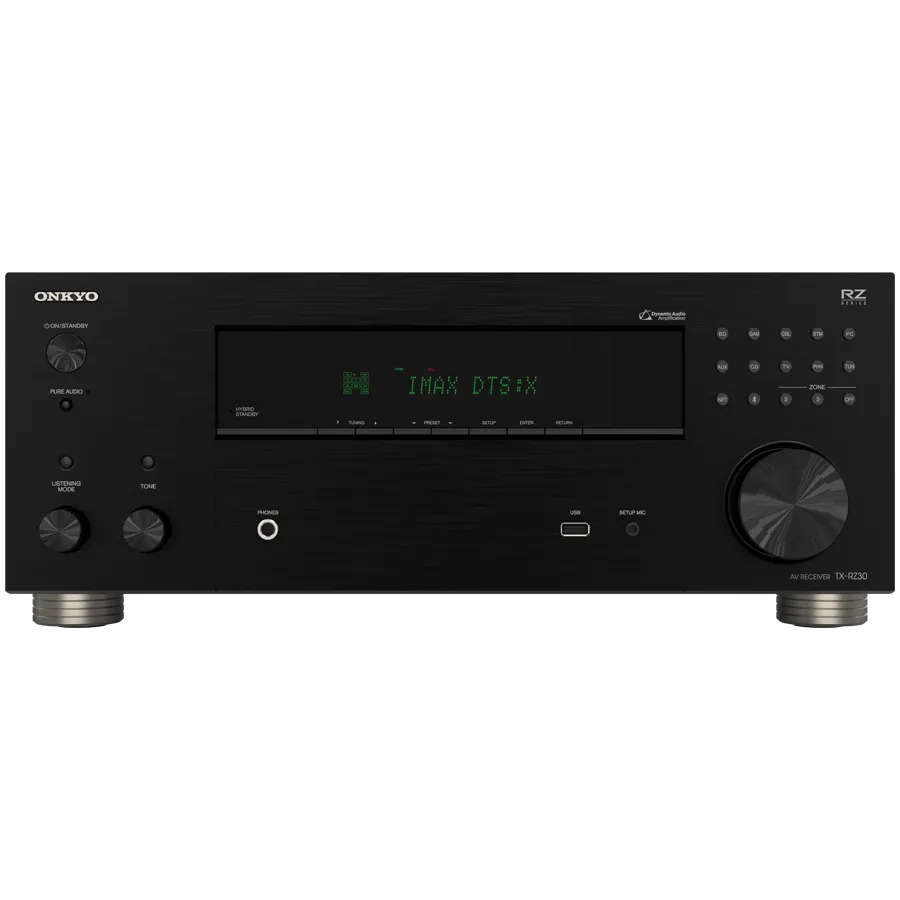 Onkyo TX-RZ30 9.2 -Channel AV Receiver, 170 W/Ch / 6ohms, Dirac Live, THX® Certified, DTS:X, 8K/4K Ultra HD, Works with Sonos, Black