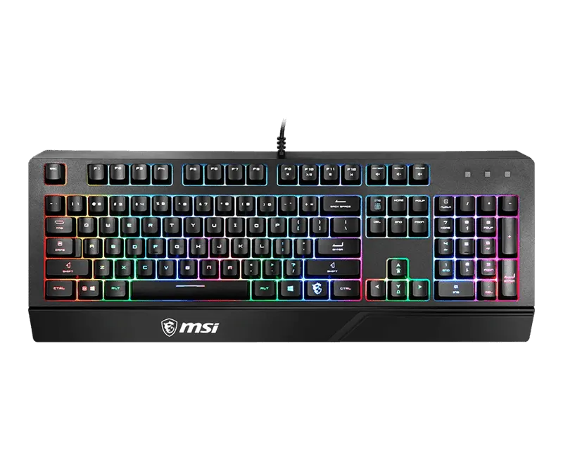 Игровая Клавиатура MSI Vigor GK20 RU, 108 клавиш, RGB SHOW,  кабель 1,8м, USB2.0