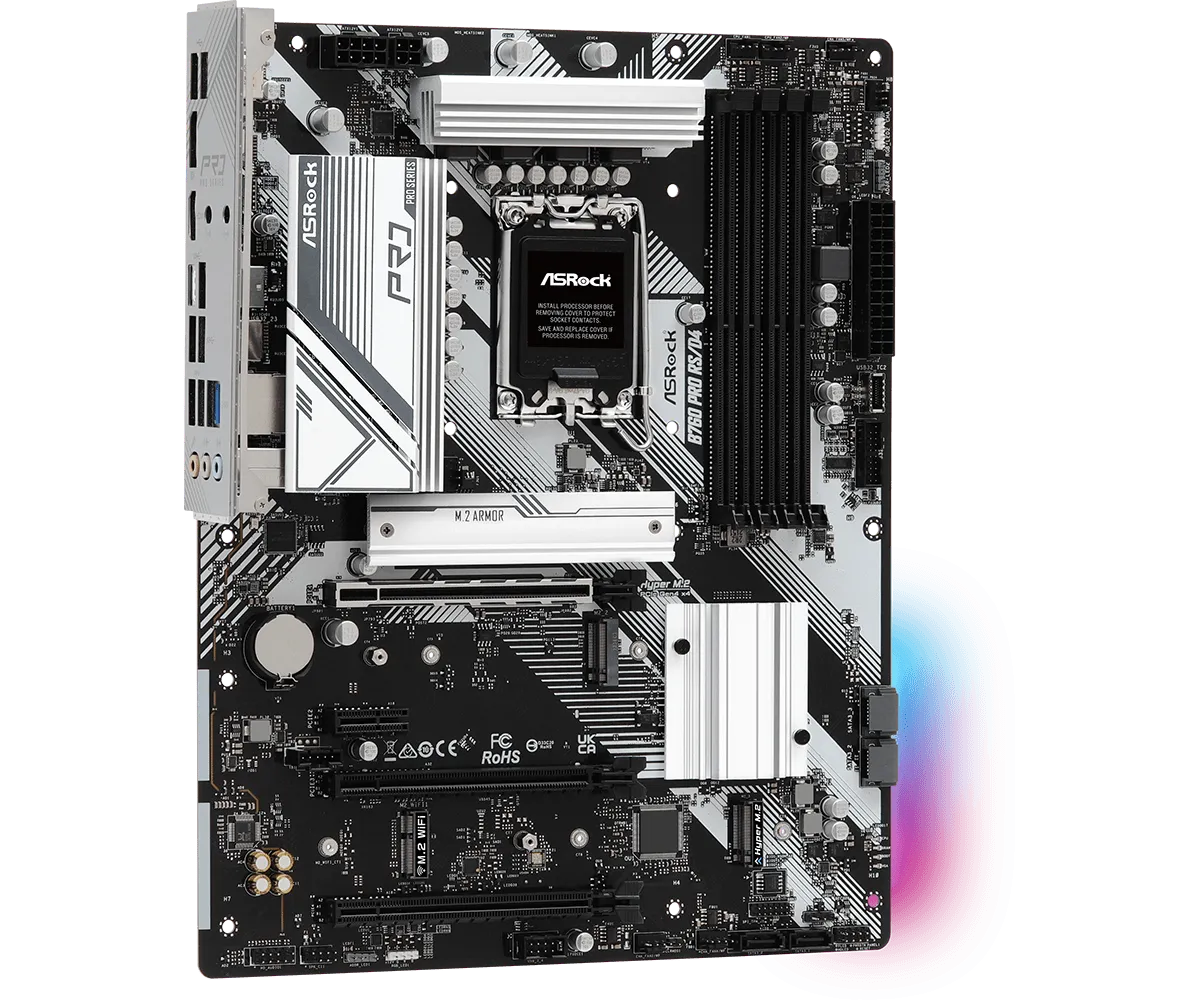 Материнская плата ASRock B760 PRO RS/D4 LGA1700 4xDDR4 4xSATA RAID 2xM.2 HDMI DP ATX — фото 5