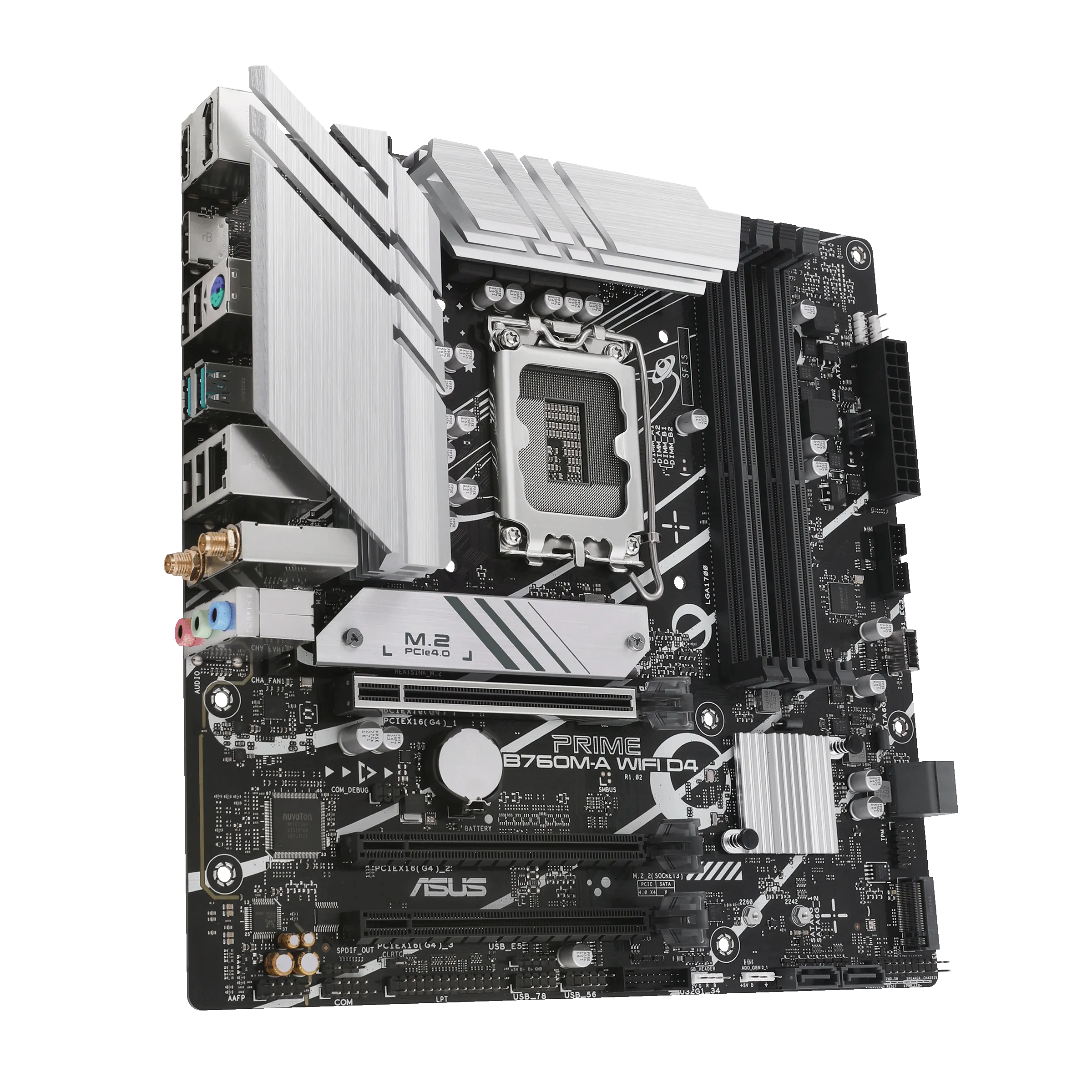 Материнская плата ASUS PRIME B760M-A WIFI D4, LGA1700 4xDDR4 4xSATA3 2xM.2 RAID 2xHDMI DP mATX — фото 3