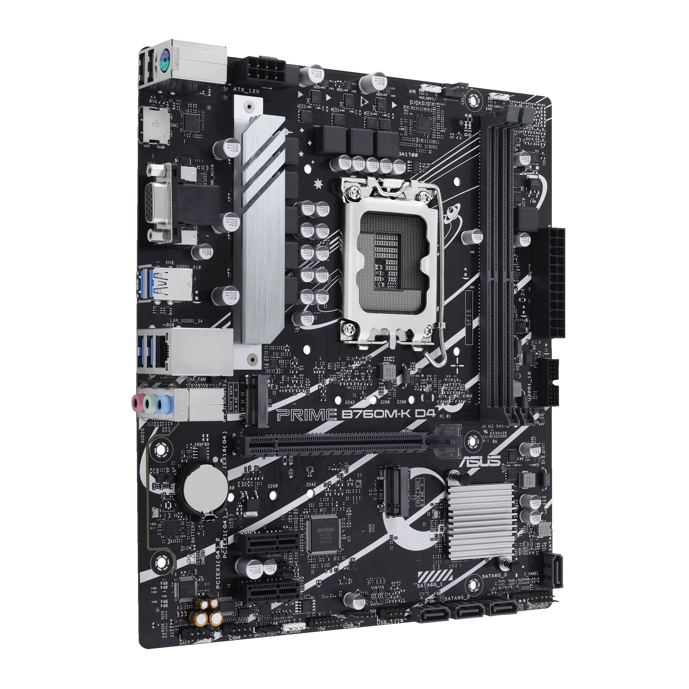 Материнская плата ASUS PRIME B760M-K D4, LGA1700 2xDDR4 4xSATA3 2xM.2 RAID VGA HDMI mATX — фото 2