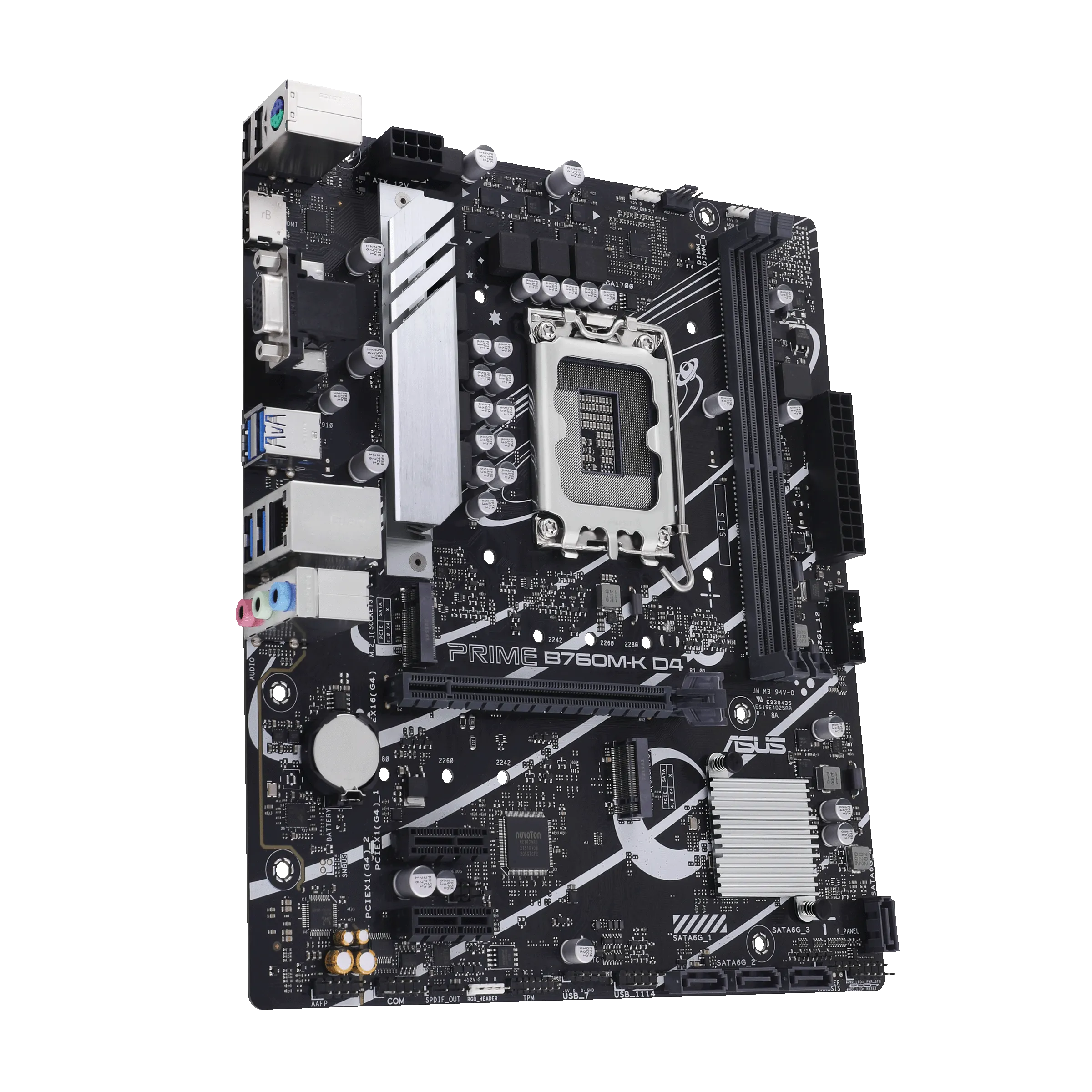 Материнская плата ASUS PRIME B760M-K D4, LGA1700 2xDDR4 4xSATA3 2xM.2 RAID VGA HDMI mATX — фото 3