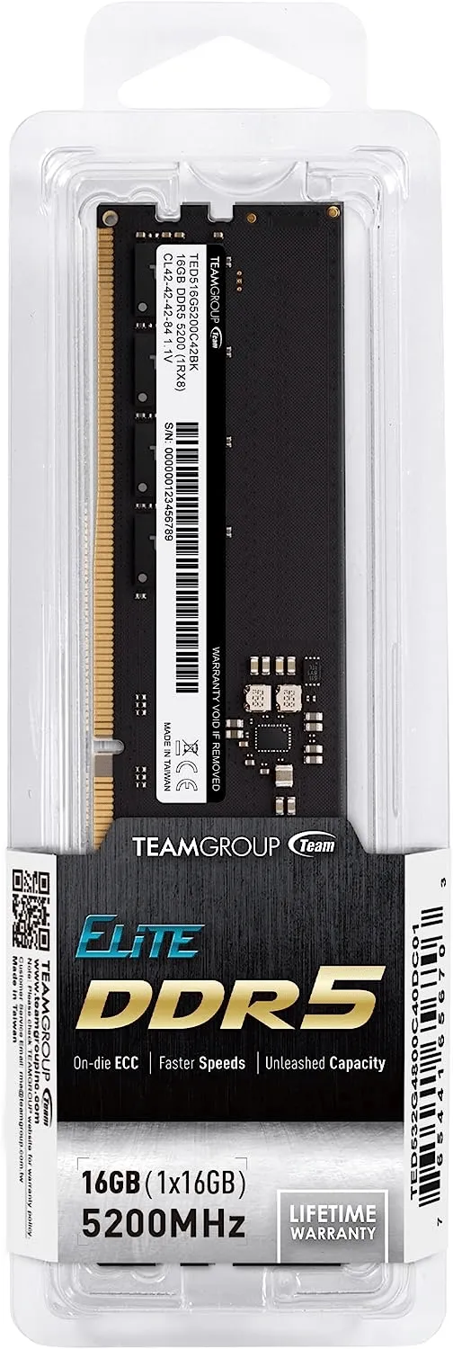 Оперативная память 16GB 5200MHz DDR5 Team Group ELITE PC5-41600 CL-42 TED516G5200C4201 — фото 1
