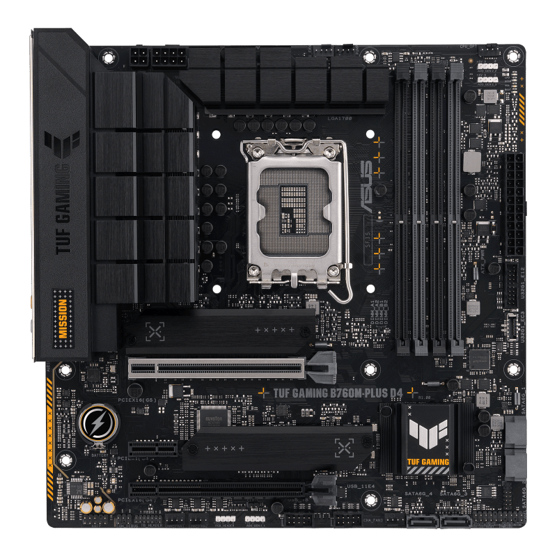 Материнская плата ASUS TUF GAMING B760M-PLUS D4 LGA1700 4xDDR4 4xSATA3 2xM.2 RAID HDMI DP mATX