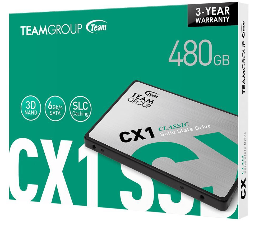 Твердотельный накопитель  480GB SSD TeamGroup CX1  2.5” SATA3 R530Mb/s, W470MB/s T253X5480G0C101