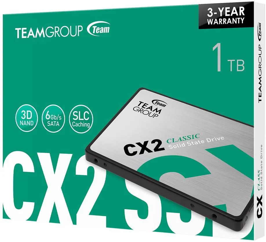Твердотельный накопитель 1000GB SSD TeamGroup CX2  2.5” SATA3 R540Mb/s, W490MB/s T253X6001T0C101 — фото 4
