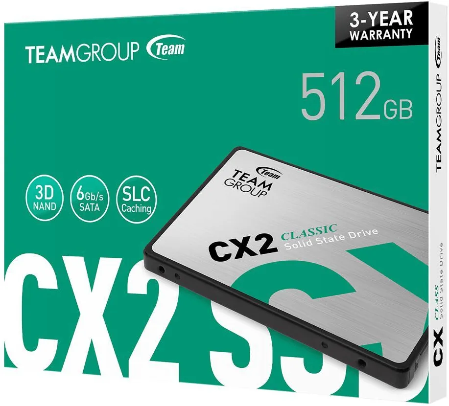 Твердотельный накопитель  512GB SSD TeamGroup CX2  2.5” SATA3 R530Mb/s, W470MB/s T253X6512G0C101 — фото 4