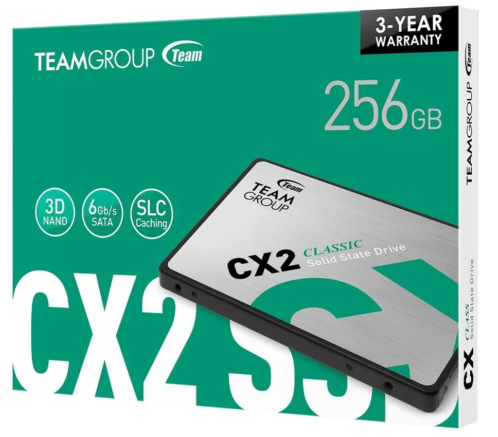 Твердотельный накопитель  256GB SSD TeamGroup CX2  2.5” SATA3 R520Mb/s, W430MB/s T253X6256G0C101 — фото 4