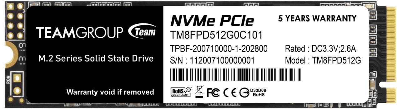 Твердотельный накопитель  512GB SSD TeamGroup MP33 PRO M.2 NVMe R3500Mb/s W3000MB/s TM8FPD512G0C101