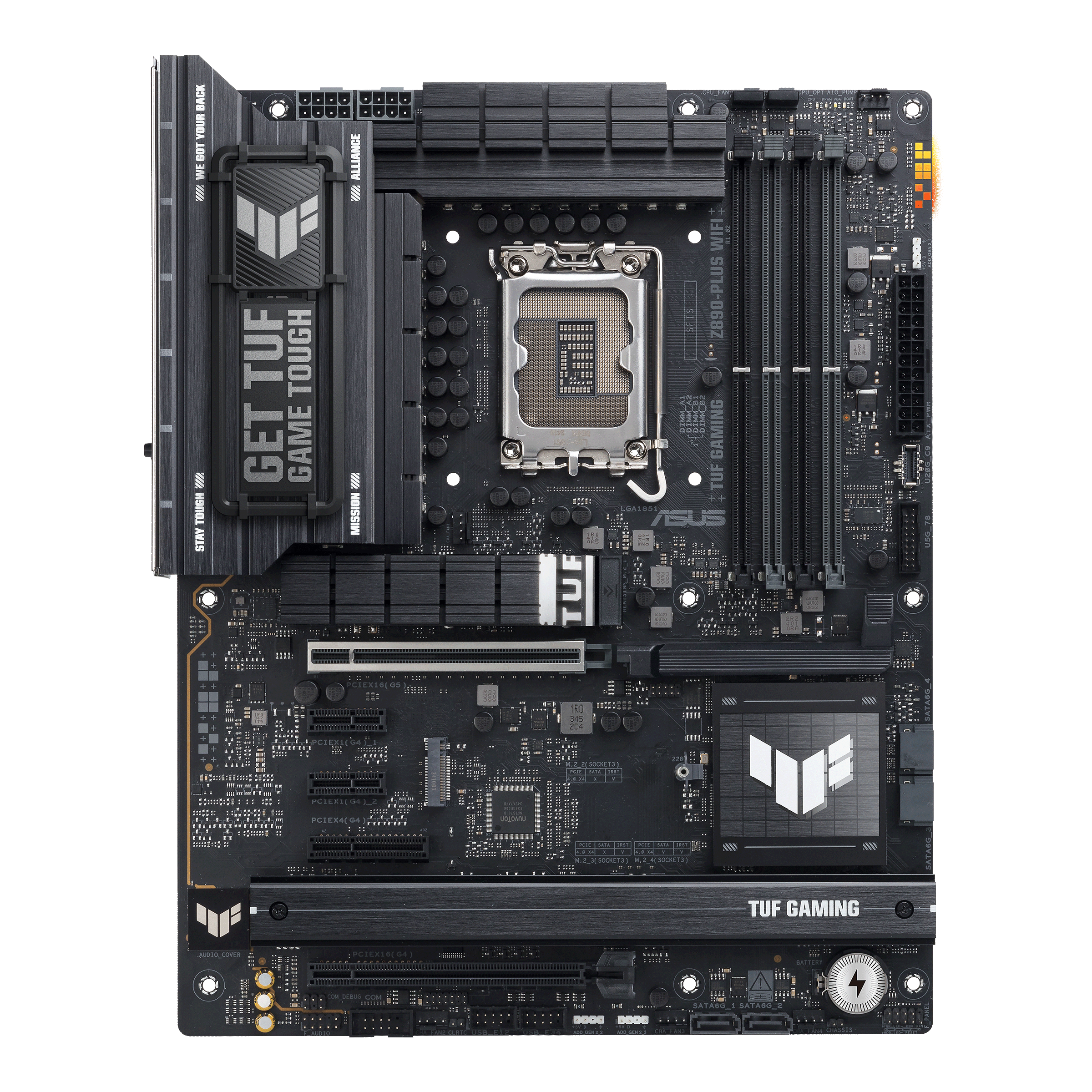 Материнская плата ASUS TUF GAMING Z890-PLUS WIF, LGA1851 Z890 4xDDR5 4xSATA3 4xM.2 HDMI DP USB-C ATX