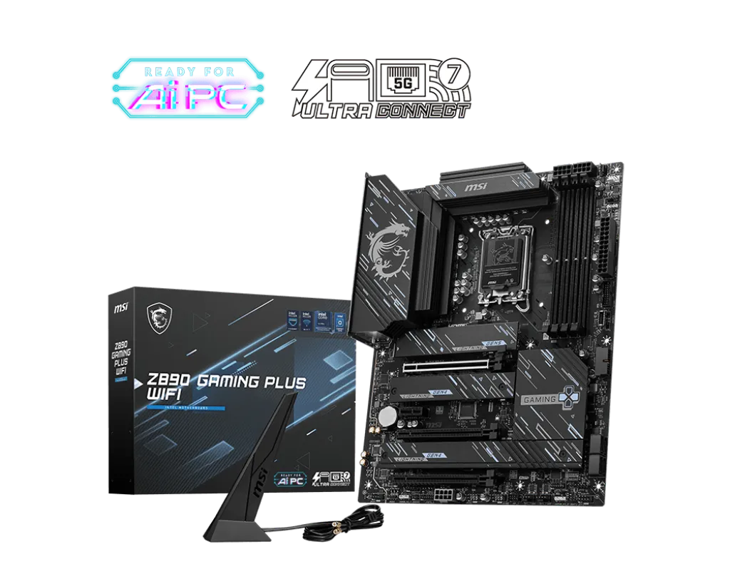 Материнская плата MSI Z890 GAMING PLUS WIFI LGA1851 4xDDR5 6xSATA3 RAID 4M.2 HDMI DP ATX