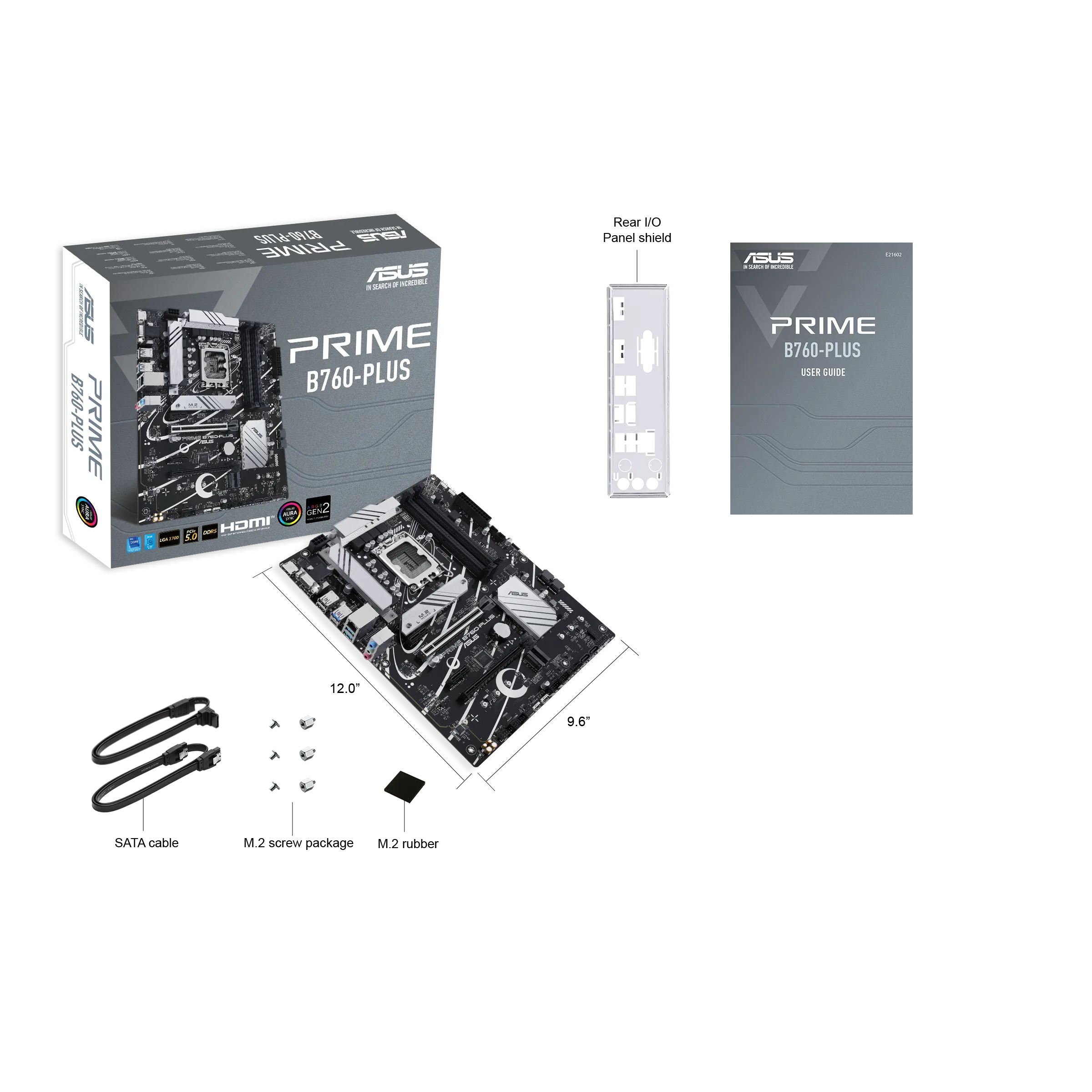 Материнская плата ASUS PRIME B760-PLUS, LGA1700 4xDDR5 4xSATA3 3xM.2 RAID VGA HDMI DP ATX