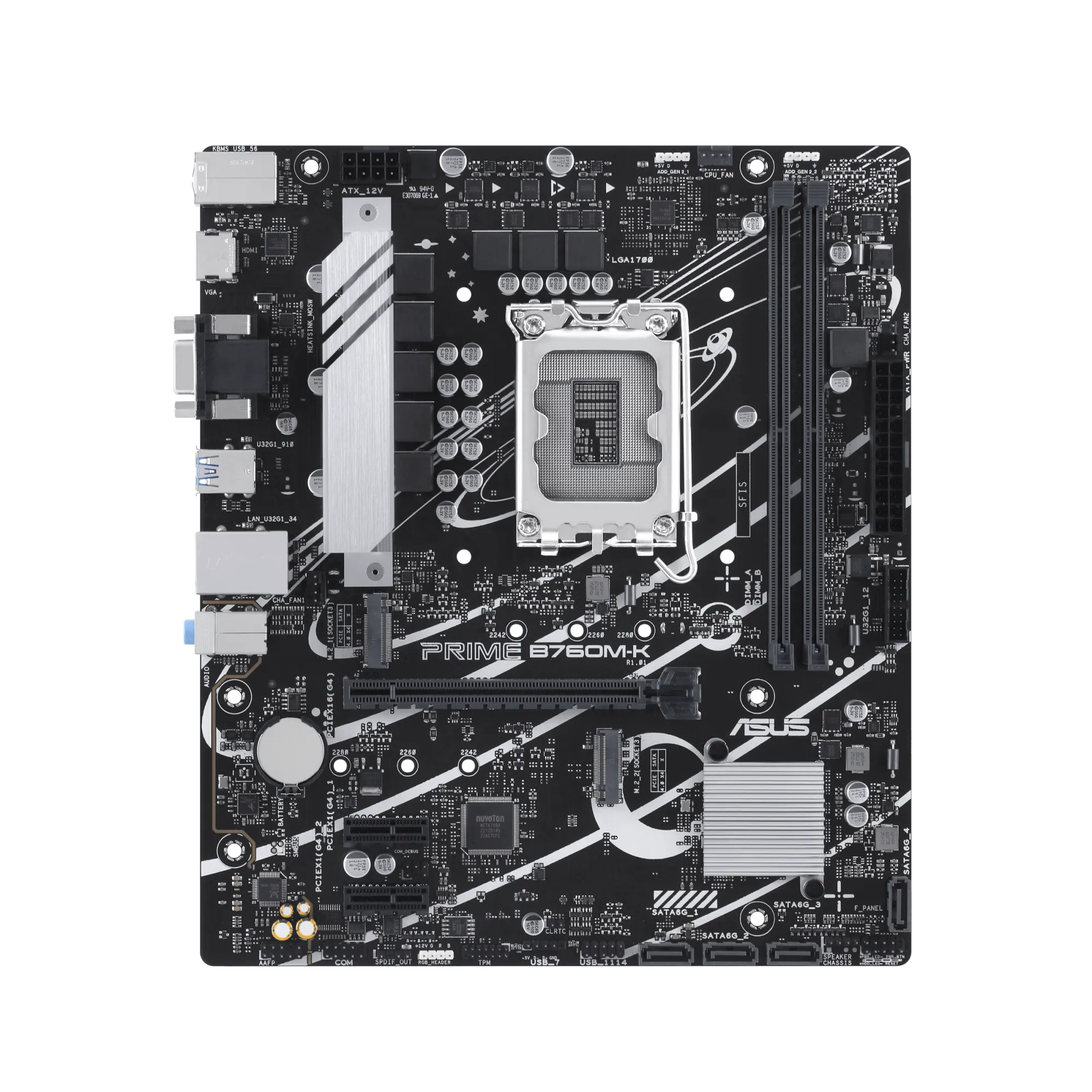 Материнская плата ASUS PRIME B760M-K, LGA1700 2xDDR5 4xSATA3 2xM.2 RAID VGA HDMI mATX — фото 7