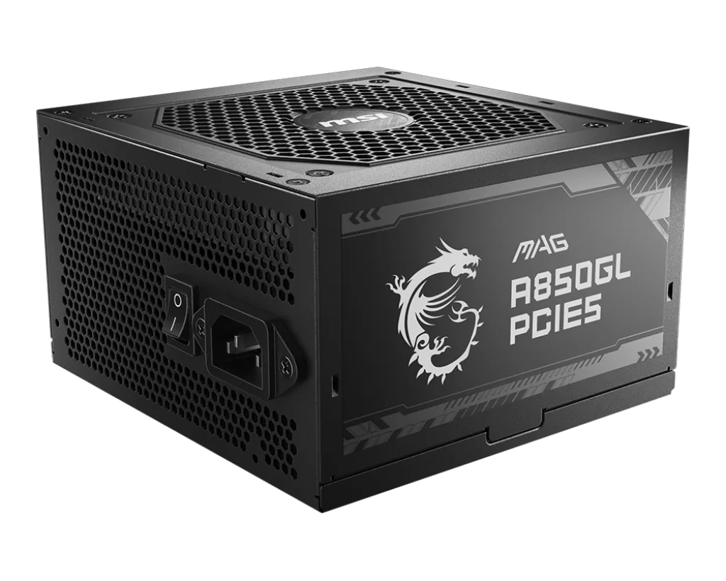 Блок питания MSI  850W, MAG A850GL PCIE5, Full Modular, ATX, 80+ GOLD, КПД >90%, Fan 120mm, Черный — фото 3