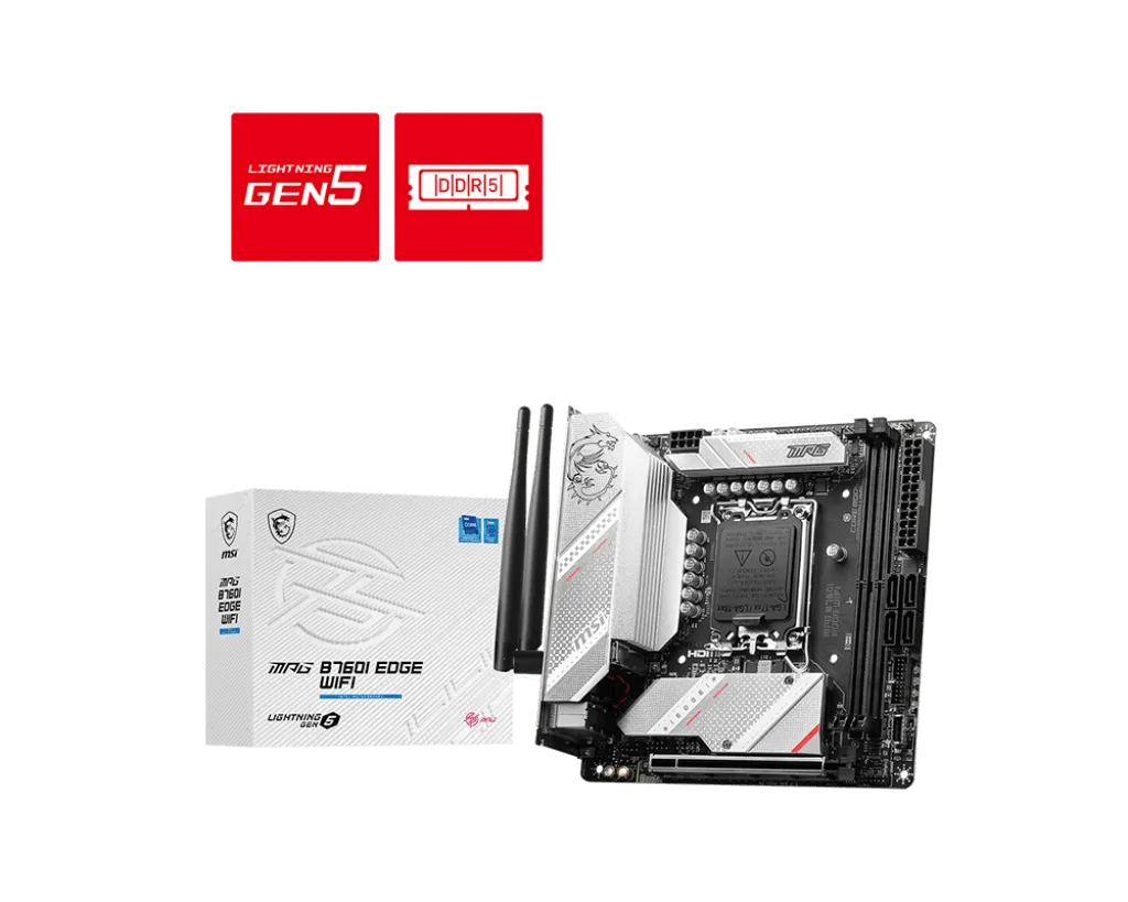 Материнская плата MSI MPG B760I EDGE WIFI LGA1700 2xDDR5 4xSATA3 2xM.2 HDMI DP M-ITX — фото 5