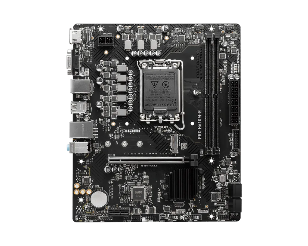 Материнская плата MSI PRO H610M-E LGA1700 H610 2xDDR5 4xSATA3 M.2 VGA HDMI mATX — фото 2