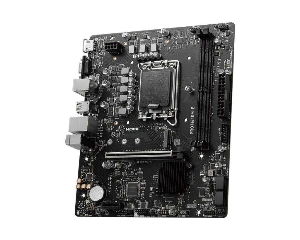 Материнская плата MSI PRO H610M-E LGA1700 H610 2xDDR5 4xSATA3 M.2 VGA HDMI mATX — фото 3