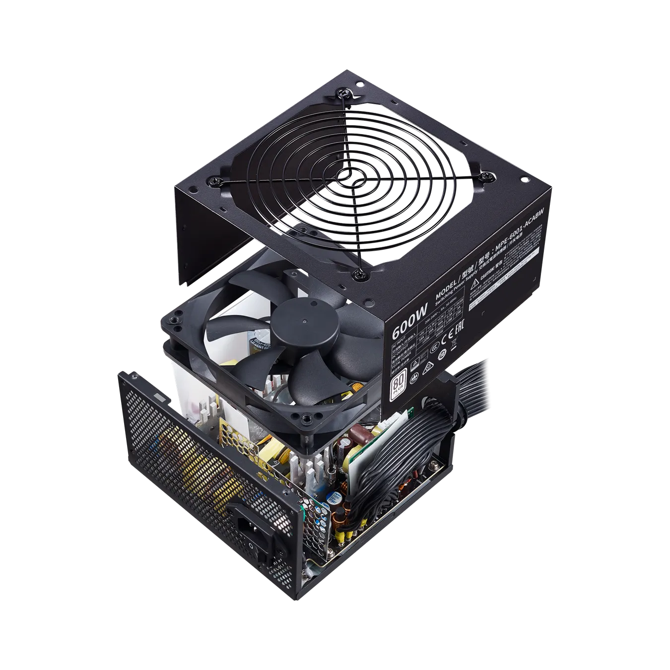 Блок питания CoolerMaster  600W, MWE 600 White V2, Non Modular, КПД 85%, Черный, MPE-6001-ACABW-EU — фото 8