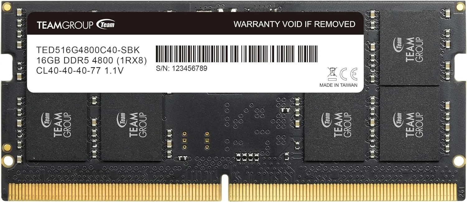 Оперативная память для ноутбука 16GB DDR5 4800Mhz Team Group ELITE SO-DIMM TED516G4800C40D-S01 — фото 5
