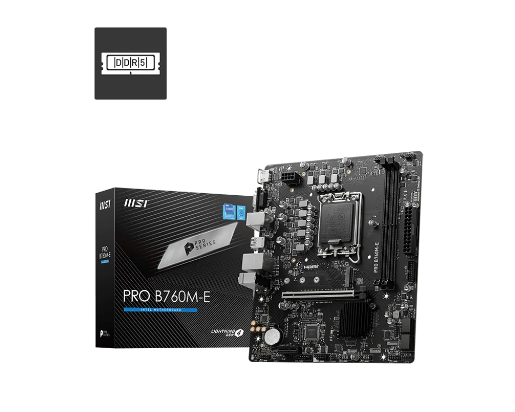 Материнская плата MSI PRO B760M-E LGA1700 2xDDR5 4xSATA3 M.2 VGA HDMI mATX — фото 5