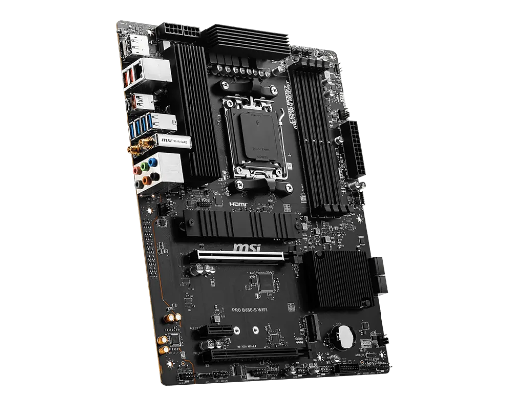 Материнская плата MSI PRO B650-S WIFI AM5 B650 4xDDR5 4xSATA3 RAID 2xM.2 HDMI DP ATX — фото 3