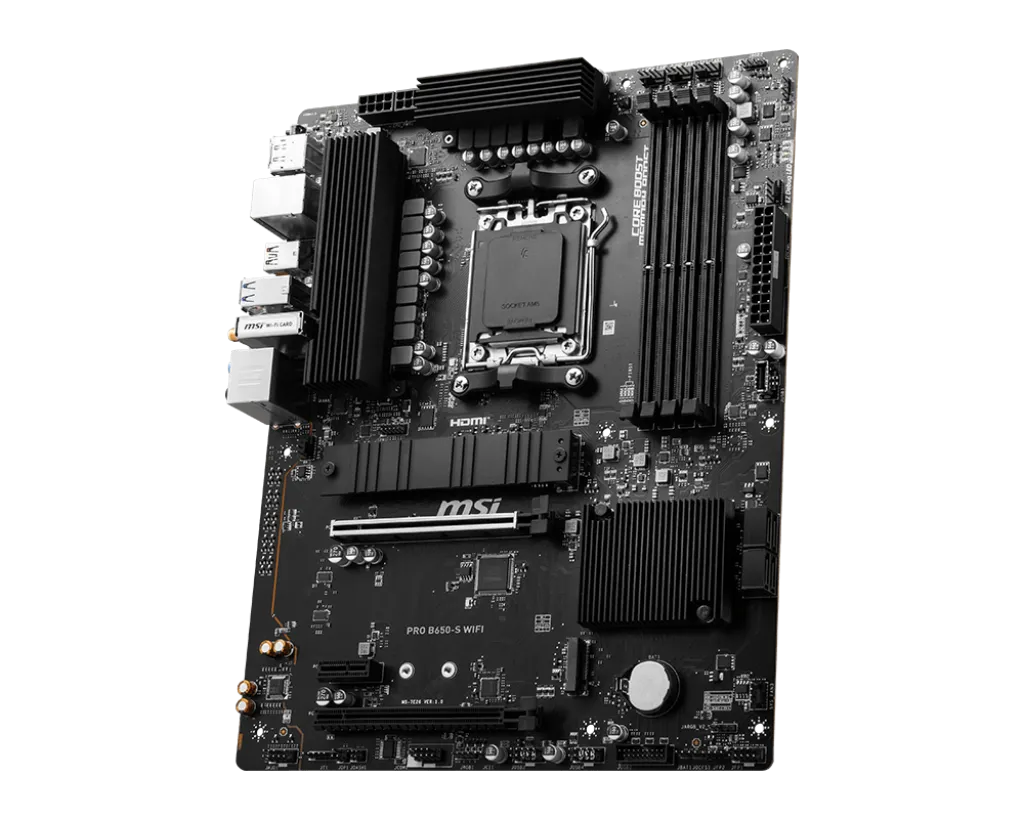 Материнская плата MSI PRO B650-S WIFI AM5 B650 4xDDR5 4xSATA3 RAID 2xM.2 HDMI DP ATX — фото 4