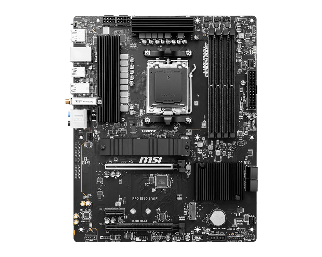 Материнская плата MSI PRO B650-S WIFI AM5 B650 4xDDR5 4xSATA3 RAID 2xM.2 HDMI DP ATX — фото 5
