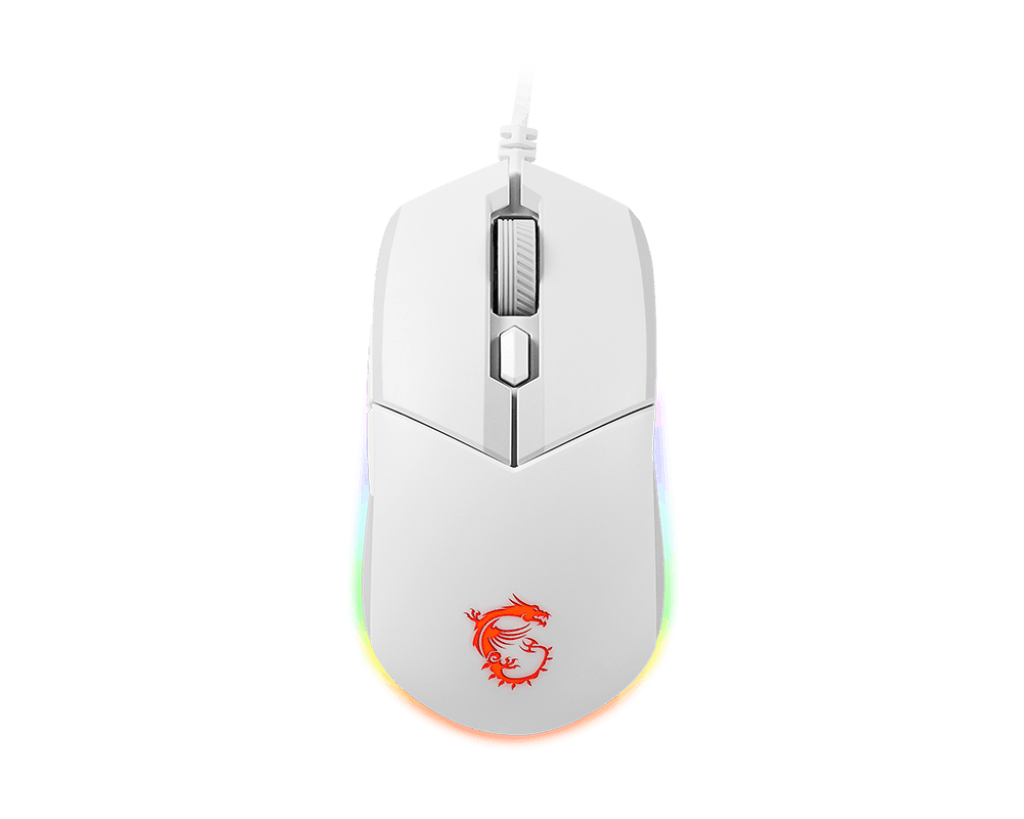 Мышь MSI Clutch GM11 Полноцветная RGB подсветка с 7 световыми эффектами. 5-уровневый сенсор White