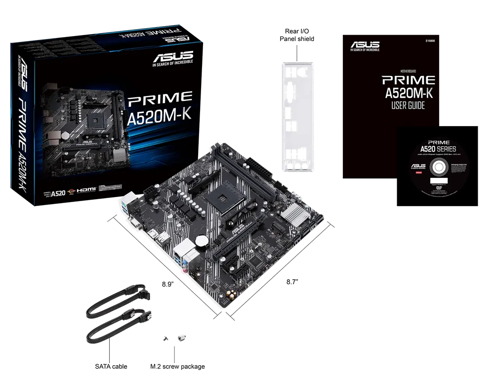 Материнская плата ASUS PRIME A520M-K AMD A520 AM4 2xDDR4 4xSATA3 RAID M.2 D-Sub HDMI mATX — фото 7