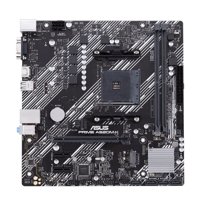 Материнская плата ASUS PRIME A520M-K AMD A520 AM4 2xDDR4 4xSATA3 RAID M.2 D-Sub HDMI mATX