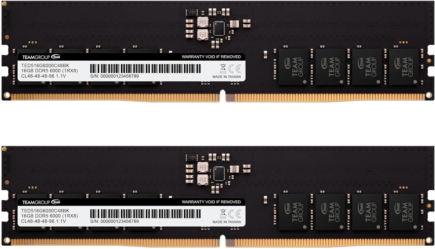 Оперативная память 32GB Kit (2x16GB) 6000MHz DDR5 Team Group ELITE PC5-48000 CL48 TED532G6000C48DC01