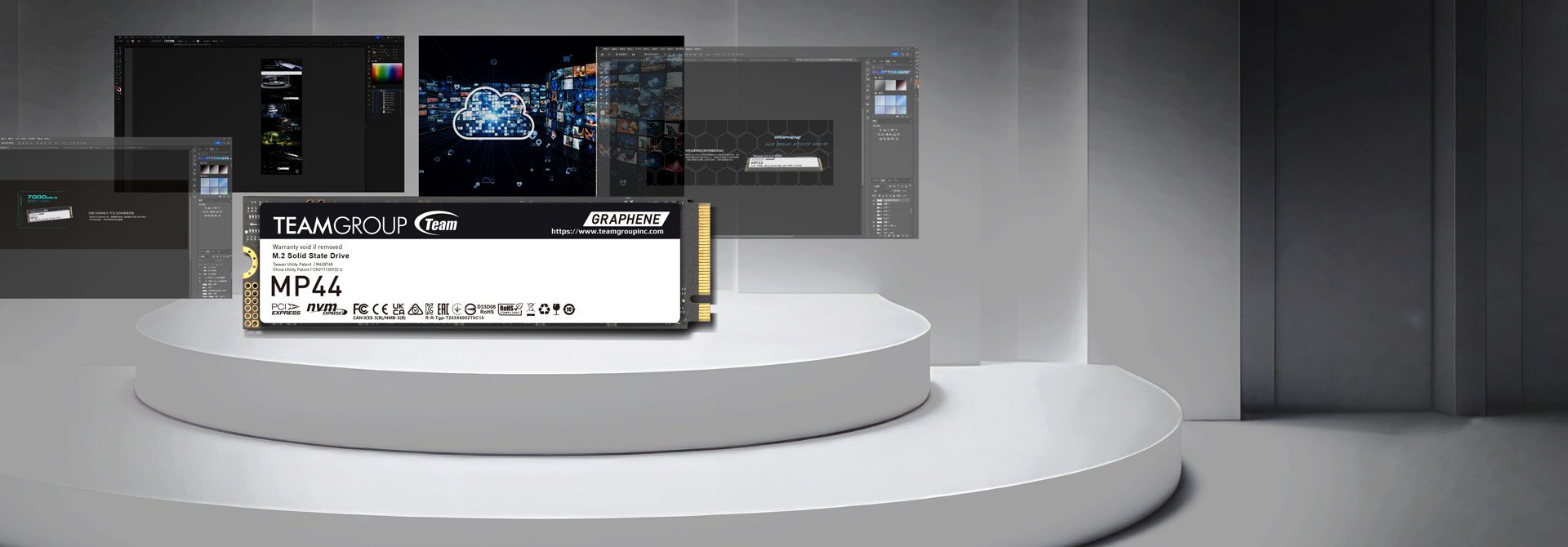 Твердотельный накопитель 1000GB SSD TeamGroup MP44 M.2 PCIe 4.0 R7400Mb/s W6500MB/s TM8FPW001T0C101