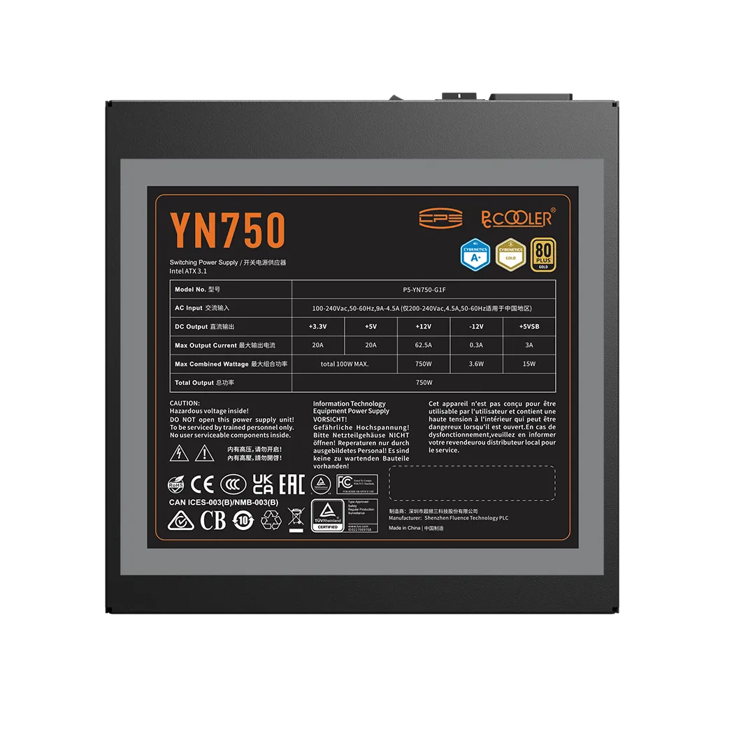 Блок питания PCCooler YN750, 750W, Modular, 80+ GOLD, Fan 135mm, P5-YN750-G1F — фото 7