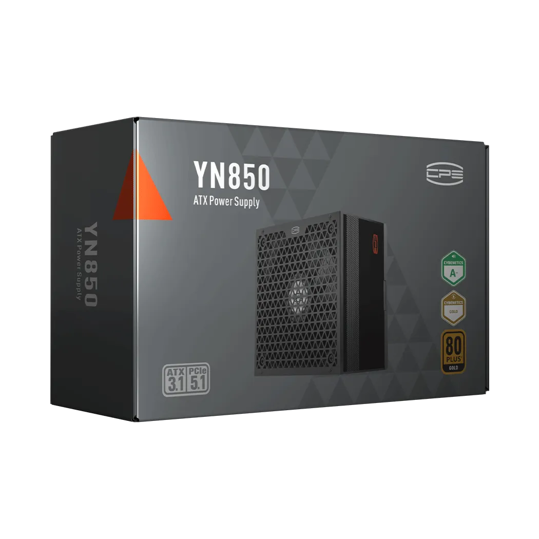Блок питания PCCooler 850W, YN850, Full Modular, 80+ GOLD, ≥90.5%, Fan 135mm, Черный, P5-YN850-G1F